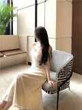 KYLETHOMASW  -  Sexy Lace Hollow Out Womens Dresses Elegant Camisole Sleeveless Princess Evening Party Dress Summer Office Ladies Chic Vestidos