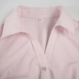 KYLETHOMASW  -  Fashion Sweet Ruched Slim Fit Women Shirts Chic Solid Summer Cute All-Match Causal Blouses Simple