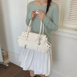 KYLETHOMASW  -  Women's PU Leather Rivet Star Handbag Sweet Cool Niche Aesthetic Daily Street Shoulder Tote Bag New Handbags and Purses