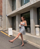 KYLETHOMASW  -  Summer Korean Fashion Women Clothing Casual Short Strap Camisole Dress +Short Coat Solid Color Two Piece Sets Women Outfits