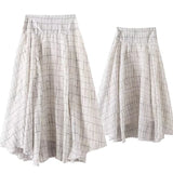 KYLETHOMASW  -  Summer Clothing French Lazy Country Style Irregular Hem Skirt Minimalist Fashion Elegant Plaid Flowing Skirt For Women