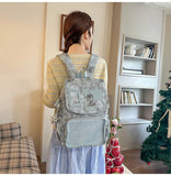 KYLETHOMASW  -  Korean Women Kawaii Ears Backpack Luxury Design Y2k Chic Star Schoolbags for Students Transparent Transparent All Match Ita Bags