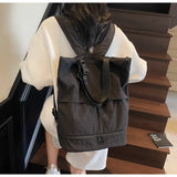KYLETHOMASW  -  New Women Vintage Simple Backpacks Outdoor Travel Grunge Underarm Bags Y2k Aesthetic Cargo Solid Shoulder Handbags Trendy