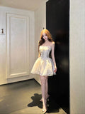 KYLETHOMASW  -  High Quality Luxury Chest Hugging Dresses Spring Women Sleeveless Backless Ball Gown Dress Summer High Waist Zipper Mini Dress