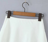KYLETHOMASW  -  French Style Pink White Jacquard Satin Skirt For Women High Waist Elegant A-line Mini Sweet Skirts