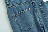 KYLETHOMASW  -  New Ladies' Patchwork Design Flared Pants Casual Denim Pants Retro Style Spice Girls Trousers High Waist Solid Color Jeans