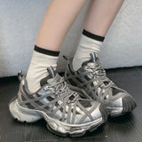 KYLETHOMASW  -  Platform Soled Lace Up Women Sneakers 2025 New Fashion Comfortable Soft Sports Shoes Outdoor Casual Couple Running Shoes