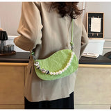 Kylethomasw Niche Design Small Shoulder Bag Women's 2024 Spring New Trendy Versatile Small Square Bag Fashion Pearl Tide Shoulder Bag