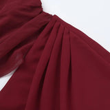 KYLETHOMASW  -  Pure Desire War Robe Advanced Sense Red V-neck Neck Dress Female Royal Sister Style Sexy Hot Girl Hip Skirt