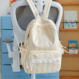 KYLETHOMASW  -  School Student Mochila Dot Bow Stripe Bag Commuter Mochilas Mujer High Capaci Backpacks Lace Backpack Sweet Bolsas Feminina