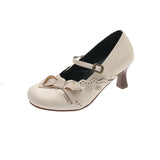 KYLETHOMASW  -  Women's High Heel Shoes 2026 New Lolita Style Women's Mary Jane Shoes Fashion Elegant Bowknot Party Wedding Ladies Dress Shoes