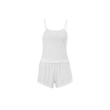 KYLETHOMASW  -  Summer Sexy Knitted Camisole Shorts Women's Home Wear Sleepwear Jacquard Black and White Cool Pajamas Two-piece Set pijamas