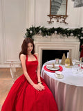 KYLETHOMASW  -  Vintage Red Midi Dress Women Party Prom Sexy Halter Bandage Dresses Summer Elegant Korean Backless Bodycon A Line Vestidos