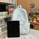 KYLETHOMASW  -  Women's Backpack Cute Cat Embroidery Letter Plush Charm Multi Pocket Adjustable Strap Casual Daily School Bag New Back Pack