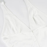 KYLETHOMASW  -  Fashion Solid Sweet Simple Elegant Women Dresses Summer French Chic Slim Fit Ruched Halter Dresses