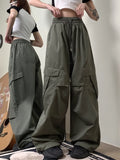Kylethomasw Vintage Cargo Pants for Women Harajuku Hip Hop Casual High Waist Korean Straight Trousers Streetwear Y2k Summer Slacks