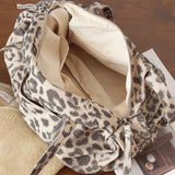 KYLETHOMASW  -  Y2k Aesthetic Harajuku Leopard Handbags Women Grunge Casual Pleated Shoulder Bags All Match Streetwear Travel Underarm Bag