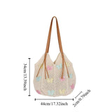 KYLETHOMASW  -  Cute Hollow Out Butterfly Knitting Bag Beach Handbag Tote Bag Beach Bag Large Capacity Bohemian Style Hollow Shoulder Bag Travel