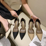 KYLETHOMASW  -  Vintage Pointed Toe Slip On Women Office Pumps Elegant Thin Heels Wedding Party Shoes New Spring Autumn Commuter Footwear11