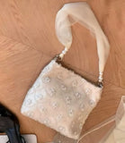 KYLETHOMASW  -  Beads Spliced Bag Shoulder Crossbady Bags Small Square Bolsos mujer Advanced Sense Bolsa Beautiful Bolsas Exquisite Sac Femme