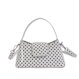 KYLETHOMASW  -  Women Sweet Polka Dot Patent Leather Underarm Bag Small Flap Design Single Short Handle Shoulder Bags Cute Daily Dating Handbags