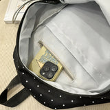KYLETHOMASW  -  Piano Key Polka Dot Backpack Girls Music Embroidery Large Capacity School Bag Lightweight Nylon Daily Travel Student Rucksack