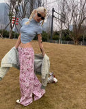 KYLETHOMASW  -  Y2k American Loose Slim Women Jeans High Waist Pink New Straight Pants Female Chicly Fashion Street Casual Woman Jeans