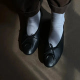 KYLETHOMASW  -  New Knot Flat Bot Single Shoes Women's Slip-On Ballet Shoes Mary Janes Spring and Autumn Casual Fashion Footwear