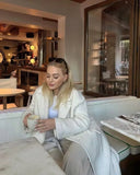 KYLETHOMASW  -  Coat Women Fashion Women's White Single-Breasted Trench AW British Woolen Long Coat