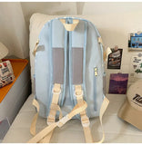 KYLETHOMASW  -  High-capacity Transparent Star Dot Ita Bags Sweet Y2k Aesthetic Ins Students Backpacks Contrast Color Patchwork Women Schoolbags