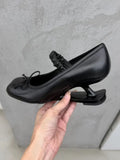 KYLETHOMASW  -  Sweet Bow Decoration Strange Heel Round Toe Mary Jane Shoes for Women Street Style Designer High Heels Elegant Party Dress Shoes