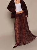 KYLETHOMASW  -  Womens Sexy Sheer Lace Skirt High Waisted Floral Embroidered See Through Ruffled A Line Long Maxi Long Beach Coverup Skirts