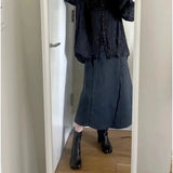 KYLETHOMASW  -  Split Toe Tabi Boots Genuine Leather Chunky Heels Ankle Boots for Women Winter Short Booties Tabi Ninja Chelsea Botas Mujer