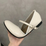 KYLETHOMASW  -  New Footwear Designer Shallow Women Flats With Shoes Female Round Toe Fashion Buckle Strap Ladies Flats Mary Janes Lolita Shoes