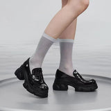 KYLETHOMASW  -  Classic Women Shoes Luxury Genuine Leather Loafers for Woman Exquisite Britain Platform Casual Shoe Designer Shoes Zapatos Mujer