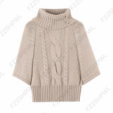 KYLETHOMASW  -  New Autumn Winter Shibuya Harajuku Y2K Fashion Women's Knit Pullover Sweater Half-sleeved Collared Retro Aesthetic Sweater