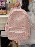 KYLETHOMASW  -  Lace Bow Polka Dot Bag Student Mochila Large Capacity Mochilas Mujer Backpack School Bolsas Feminina Corduroy Bags for Woman