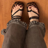KYLETHOMASW  -  Summer Leopard Women Wedges Heel Slippers Fashion Clip Toe Dress Slide Shoes Thick Bottom Flip Flop