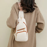 KYLETHOMASW  -  Retro PU Leather Satchel Bag Women's Solid Color Shoulder Bag Multi Pocket Casual Chest Bag Ladies All-Match Crossbody Bags