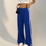 KYLETHOMASW  -  New Striped Pants Women Summer Fashion Streetwear Basic Straight Casual Slim Trousers Female Sexy Solid Simple Versatile Pants