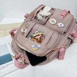 KYLETHOMASW  -  Women Backpack Multi-Pocket Nylon Girls Schoolbag Kawaii Girl Travel Student Bag