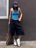 KYLETHOMASW  -  Y2k Aesthetic Casual Knitted Stripe Tank Top Women Streetwear Slim Fit Cropped Tanks Harajuku Grunge Vintage Backless Camisole
