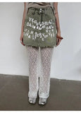 KYLETHOMASW  -  Designed Lace Mesh Pants Summer Thin Versatile Straight Pants High-waisted Hollow Floor-length Flared Trousers