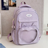 KYLETHOMASW  -  Korean Chic Kawaii Cat Schoolbags High-capacity Y2k Aesthetic Students Backpacks Transparent Preppy Women Casual Travel Ita Bags
