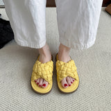 KYLETHOMASW  -  Summer New Slippers Female Casual  Rhombus Platform Slippers Fashion Plaid Flat Sandals Slipper Outdoor Shoe