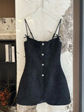 Kylethomasw Women Black Gothic Sundress A-Line Dress Fashion Off Shoulder One-Piece Frocks Sleeveless Basic Streetwear Tide Banquet Elegant