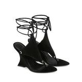 KYLETHOMASW  -  Women's Summer New Coarse High Heels Pinch Toe Fashion Sandals Ankle Strap Sexy Fashion Party Thick Bottom Sandals