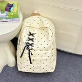 KYLETHOMASW  -  Dot Mochilas Mujer Bandage Bow Mochila Teenage Girls Bag Portable Lightweighte Bolsas Student Backpack Travel Bags for Woman