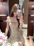 KYLETHOMASW  -  Sweet Floral Mini Dress Women Summer Casual Beach Vacation Sleeveless Dresses Slim Fit Slash Neck Cute Ruffles A Line Dress New