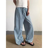 KYLETHOMASW  -  Women's Blue Baggy Stripe Pants Y2k Pants 2000s Vintage Harajuku Oversize Wide Leg Pants Grunge Hiphop Trousers Clothes